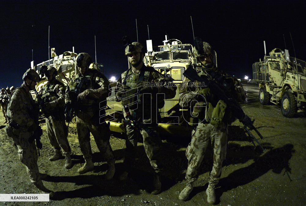 Bagram allied base, soldiers, Mine-Resistant Ambush Protected (MRAP), military light tactical vehicle