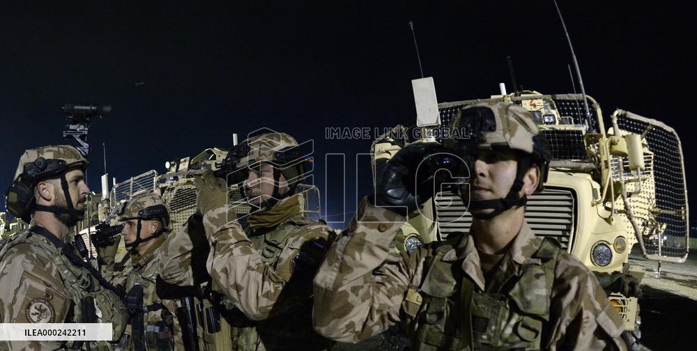 Bagram allied base, soldiers, Mine-Resistant Ambush Protected (MRAP), military light tactical vehicle