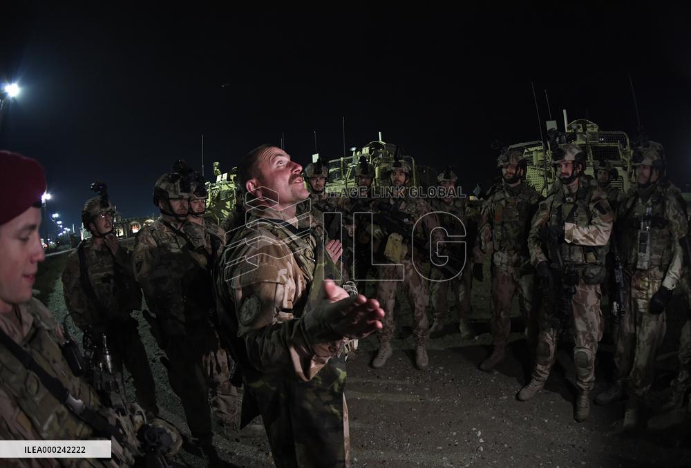 Bagram allied base, Mine-Resistant Ambush Protected (MRAP), military light tactical vehicle, soldiers