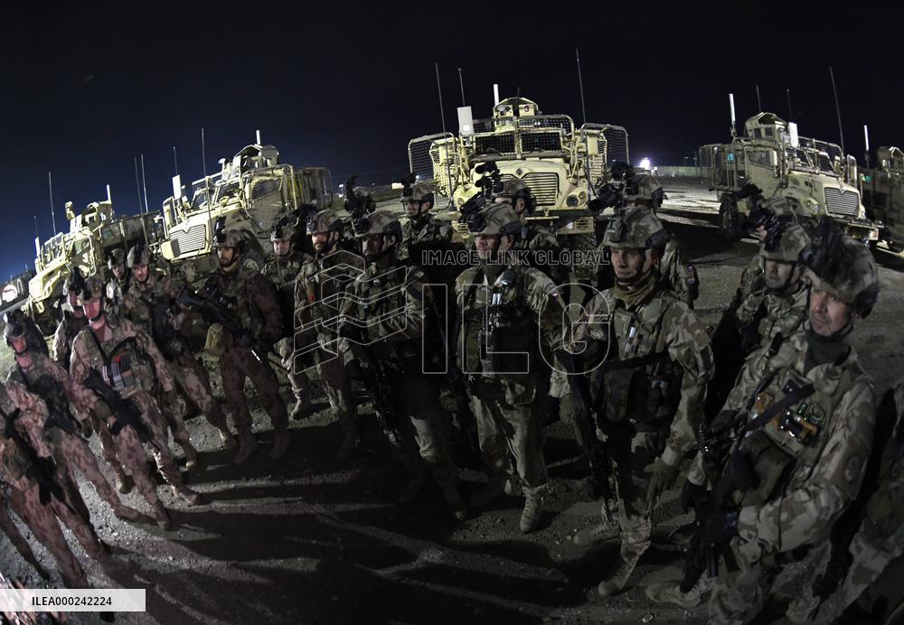 Bagram allied base, Mine-Resistant Ambush Protected (MRAP), military light tactical vehicle, soldiers