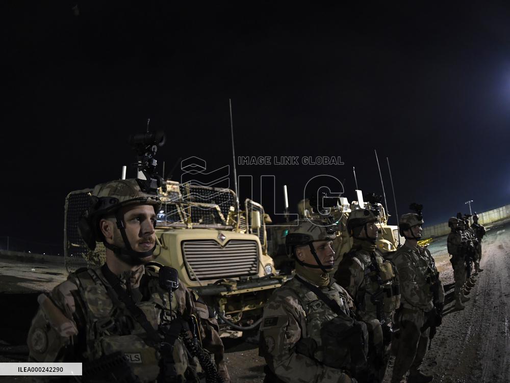 Bagram allied base, soldiers, Mine-Resistant Ambush Protected (MRAP), military light tactical vehicle