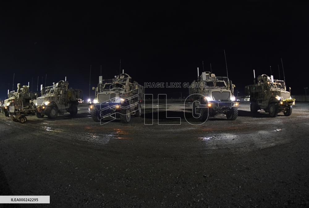 Bagram allied base, soldiers, Mine-Resistant Ambush Protected (MRAP), military light tactical vehicle