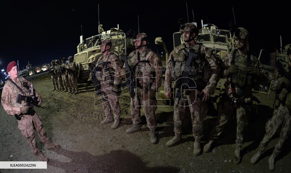 Bagram allied base, soldiers, Mine-Resistant Ambush Protected (MRAP), military light tactical vehicle