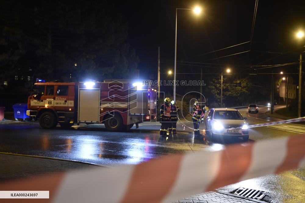 World War Two air bomb, evacuation, people, Liberec