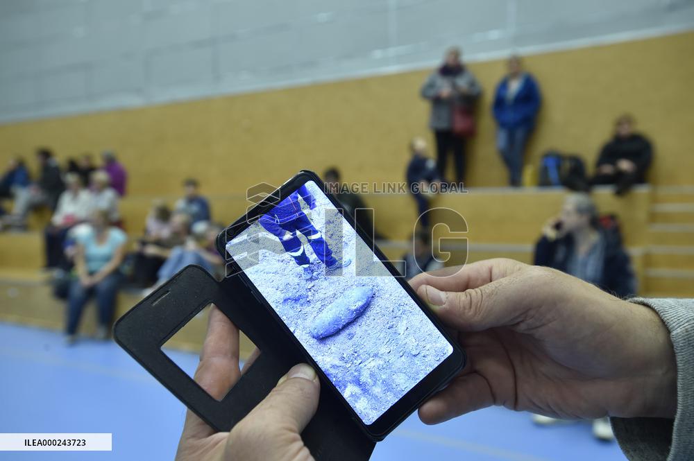 World War Two air bomb, evacuation, people, Liberec