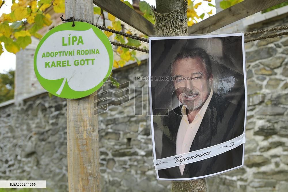 pious place in front of Karel Gott's tree