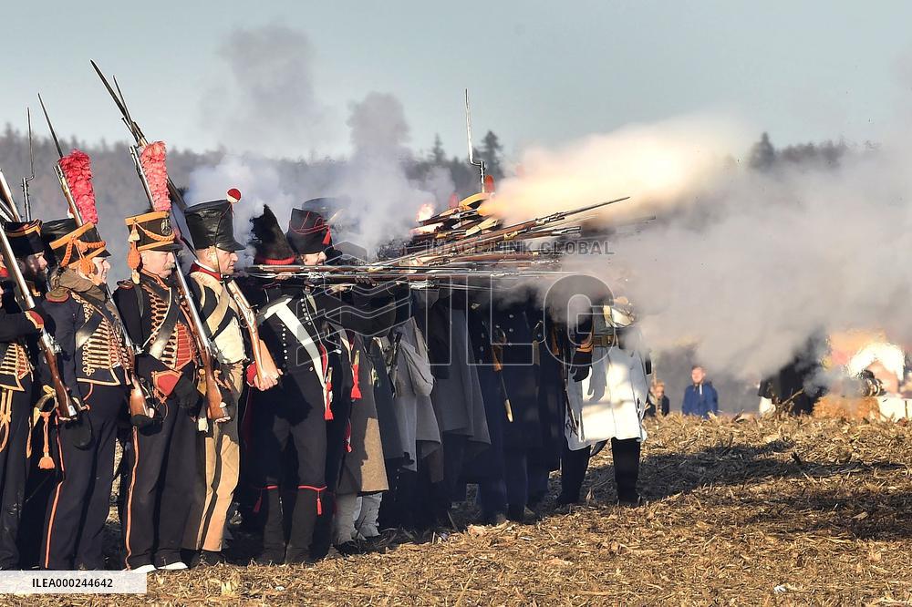 Battle of Austerlitz (Slavkov), 214th anniversary, soldiers, horses, Napoleonic army, Russo-Austrian coalition, army