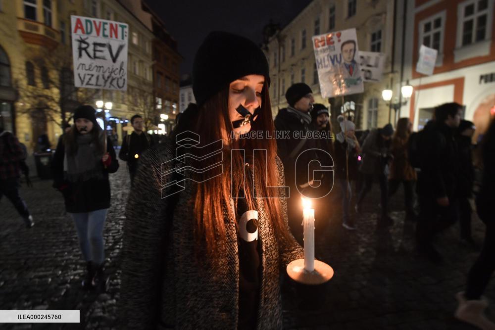 protest march within Christmas without Violence campaign