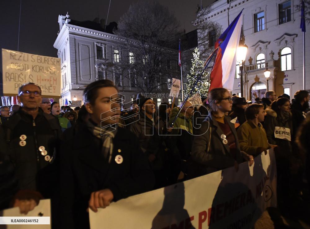 demonstration, protest march for Czech Prime Minister Andrej Babis's resignation in Prague