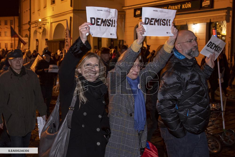 demonstration for Czech Prime Minister Andrej Babis's resignation in Hradec Kralove