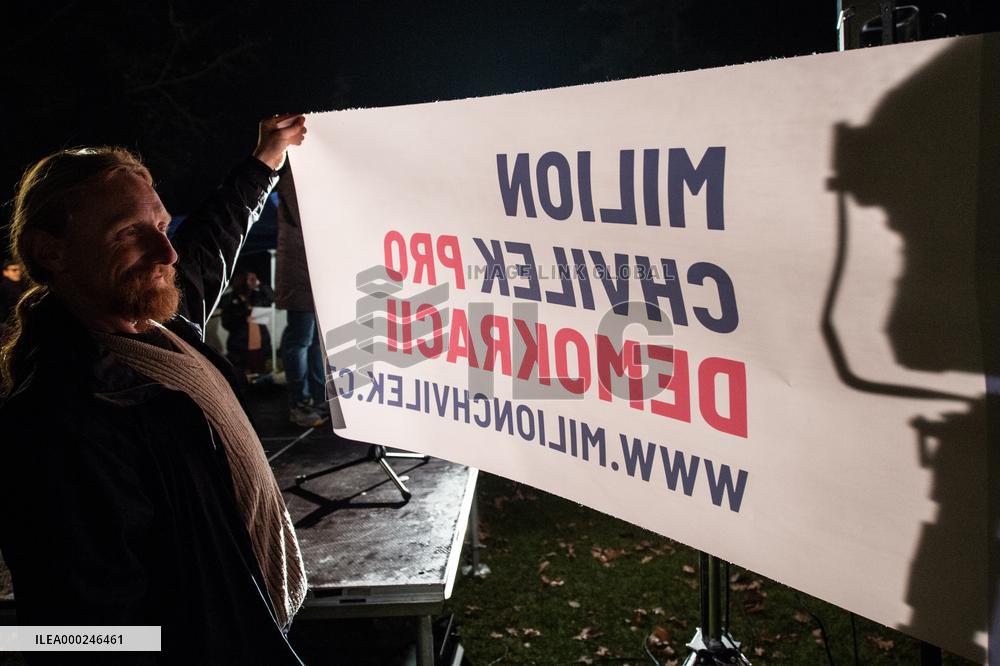 demonstration for Czech Prime Minister Andrej Babis's resignation in Budweis