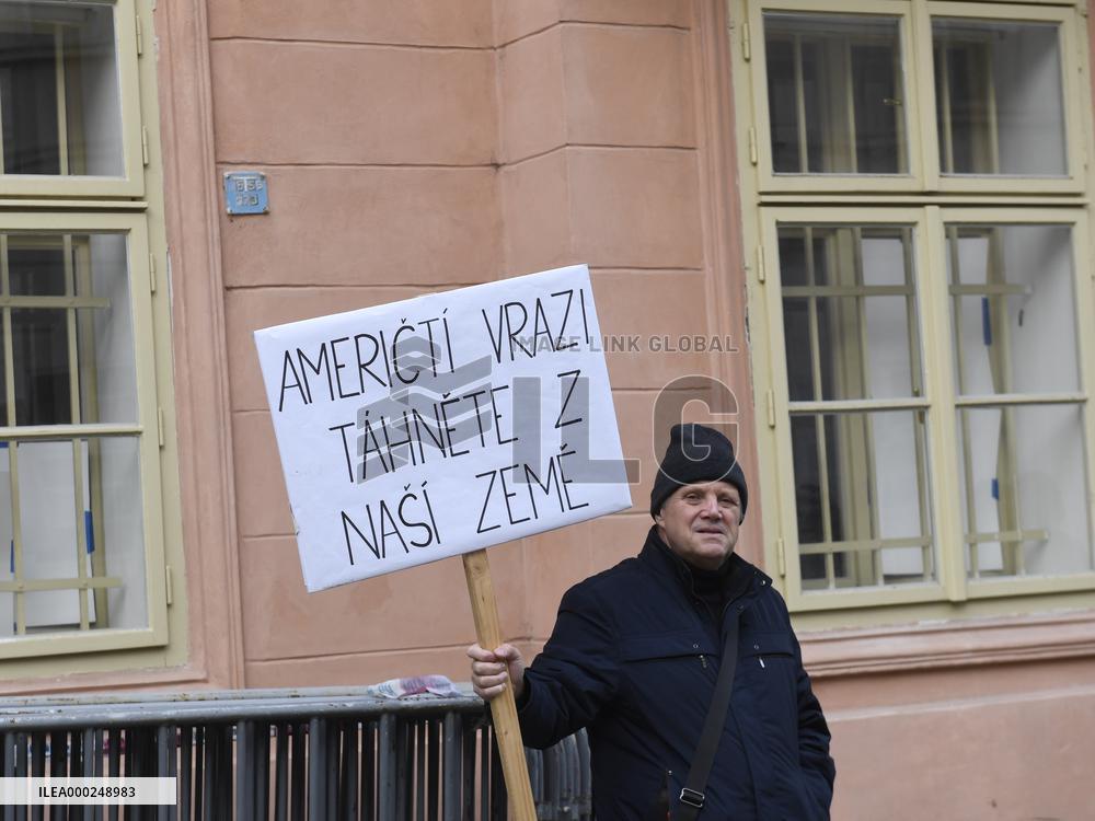 About 50 people protested against U.S. military interventions in Iran