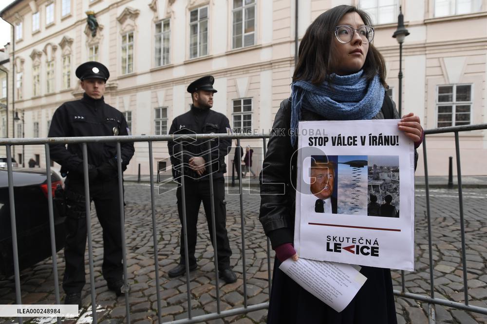About 50 people protested against U.S. military interventions in Iran