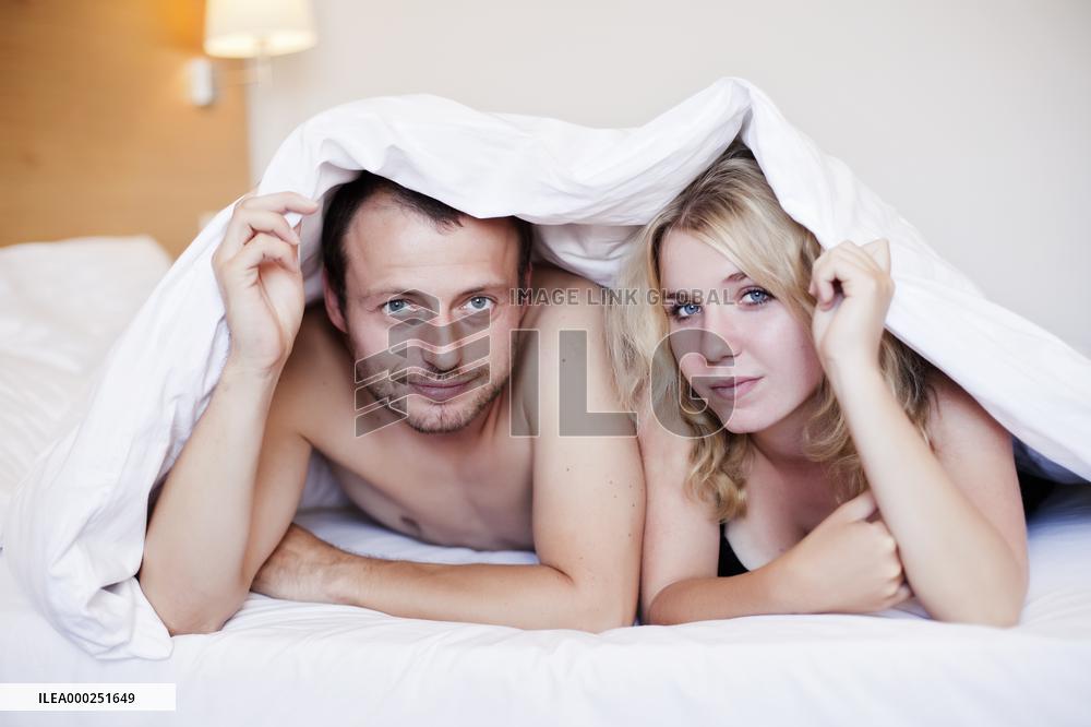 man, woman, couple, bed