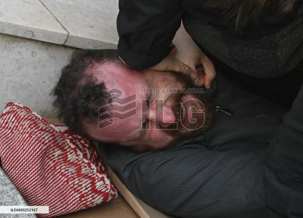 Opponents, people, protest against Czech Ombudsman Krecek