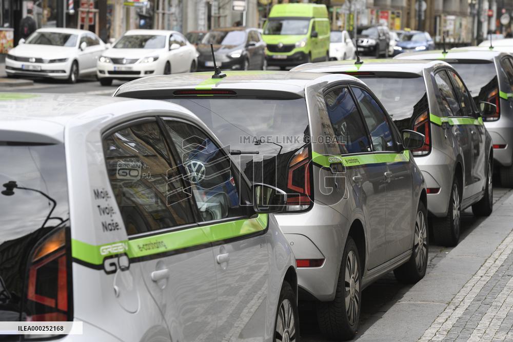 VW e-up! carsharing company GreenGo, car, share, Prague
