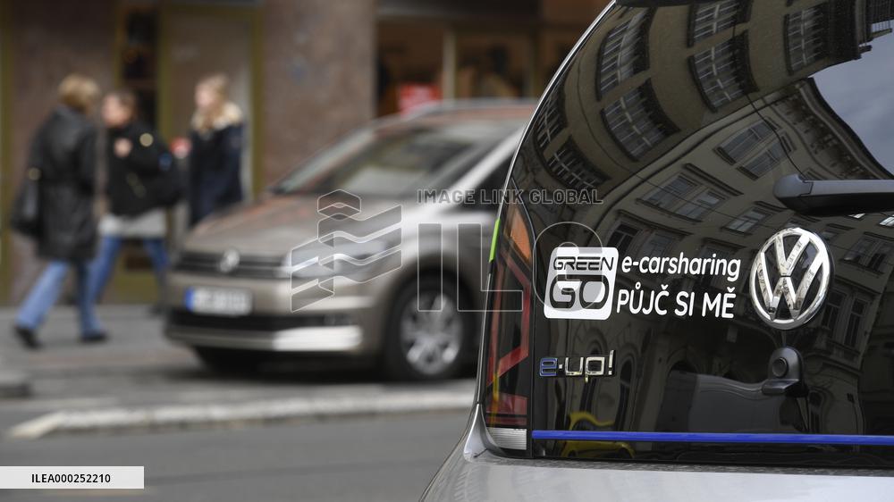 VW e-up! carsharing company GreenGo, car, share, Prague