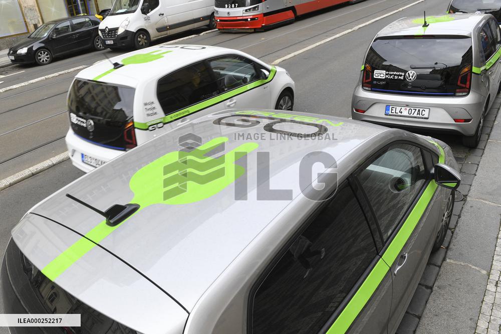 VW e-up! carsharing company GreenGo, car, share, Prague