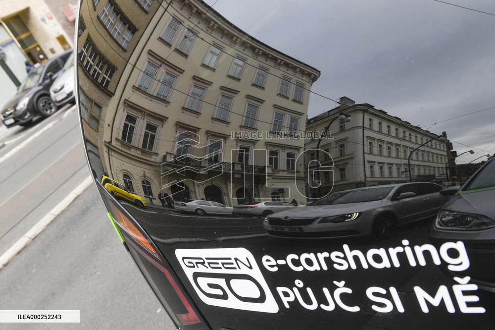 VW e-up! carsharing company GreenGo, car, share, Prague
