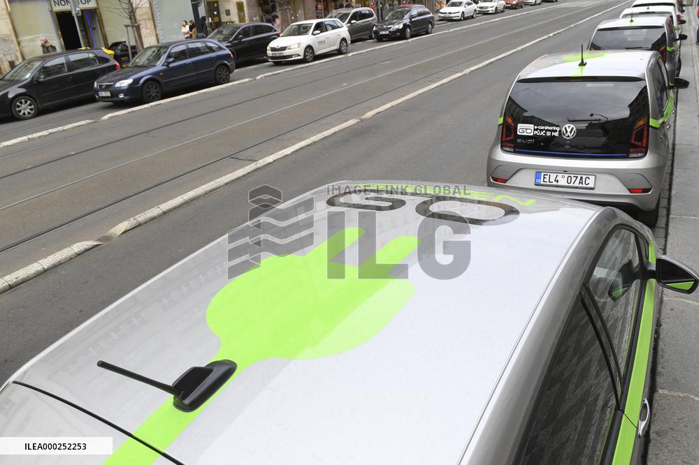 VW e-up! carsharing company GreenGo, car, share, Prague