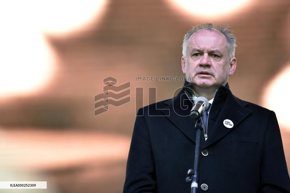 Public gathering commemorating murder of Slovak investigative journalist Jan Kuciak