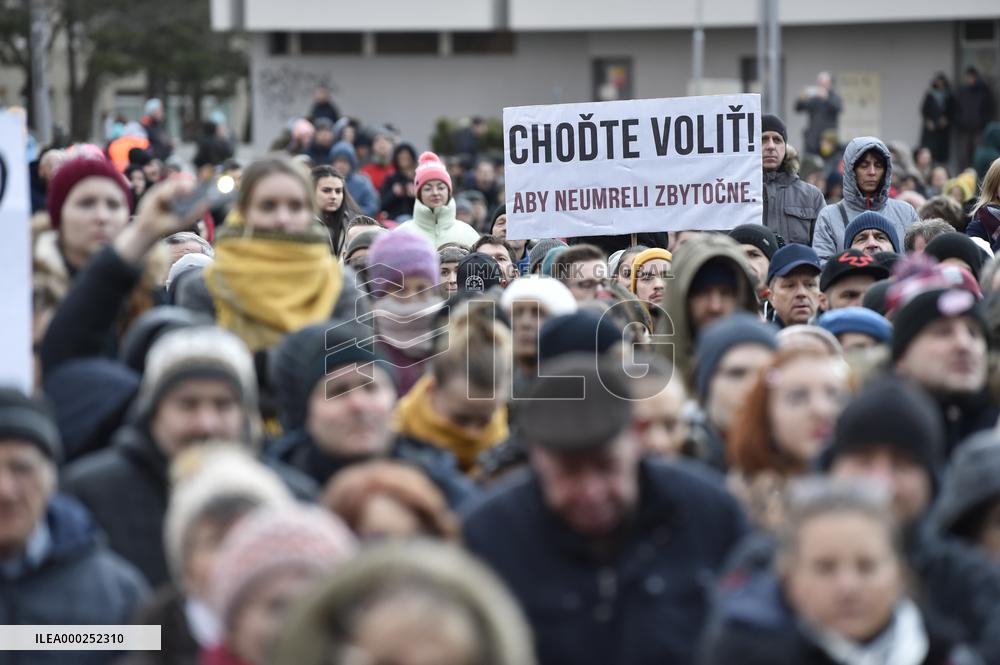 Public gathering commemorating murder of Slovak investigative journalist Jan Kuciak