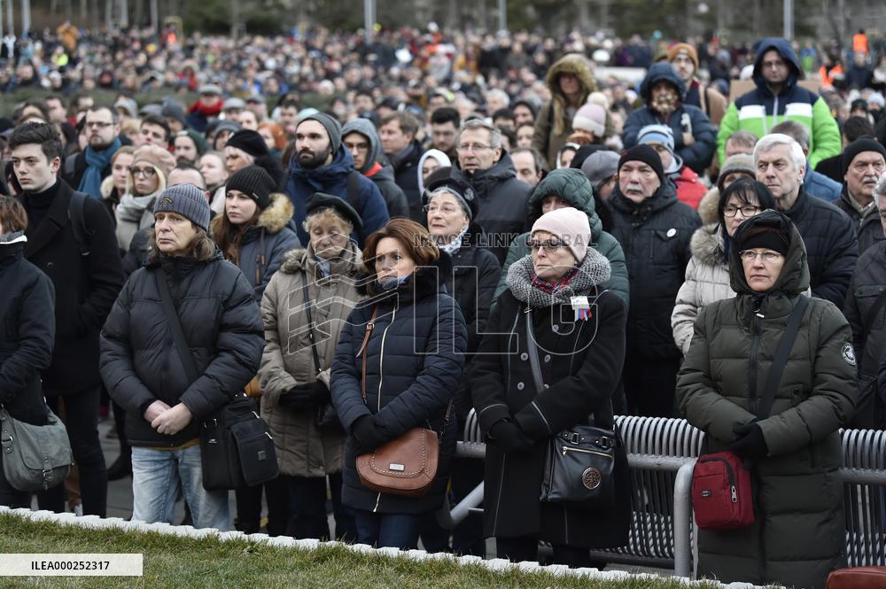 Public gathering commemorating murder of Slovak investigative journalist Jan Kuciak