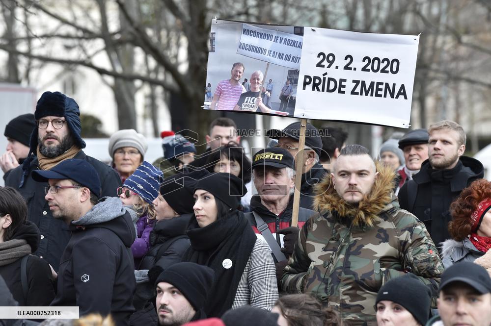 Public gathering commemorating murder of Slovak investigative journalist Jan Kuciak