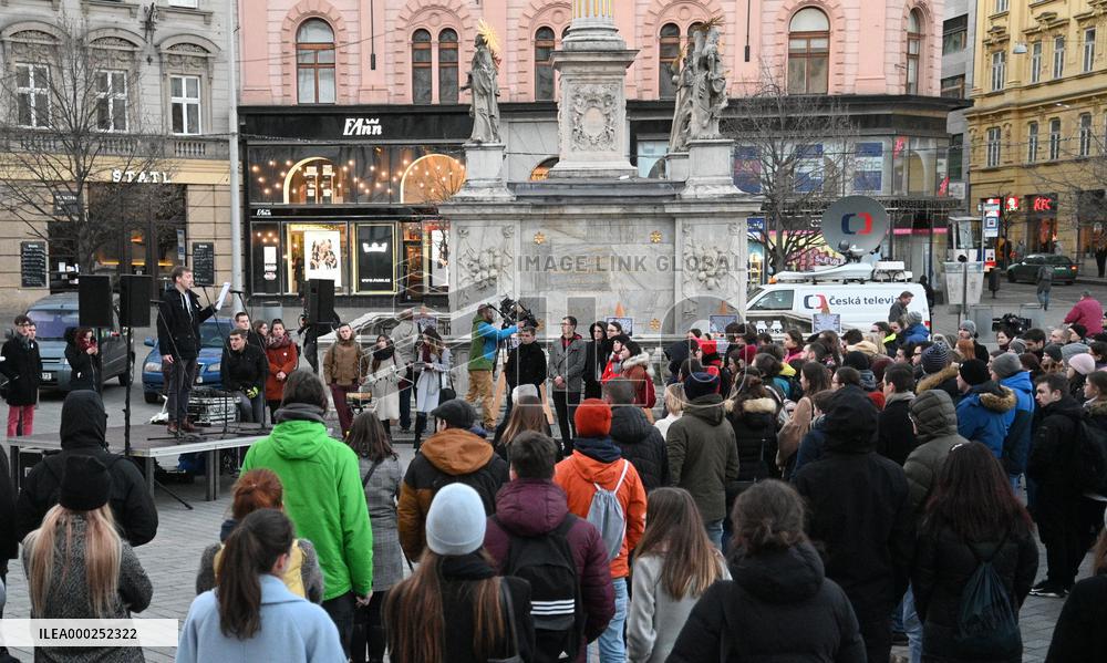 Public gathering commemorating murder of Slovak investigative journalist Jan Kuciak