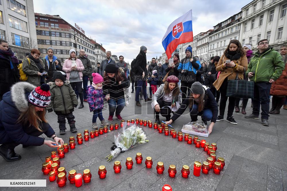 Public gathering commemorating murder of Slovak investigative journalist Jan Kuciak
