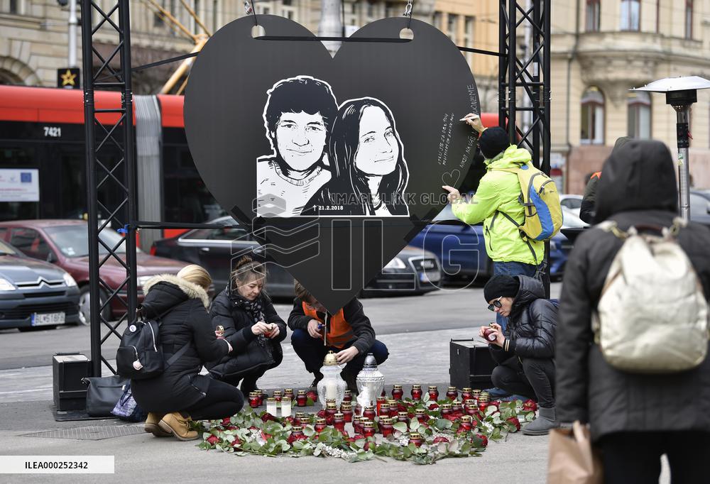 Public gathering commemorating murder of Slovak investigative journalist Jan Kuciak