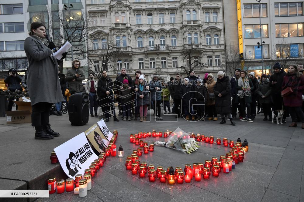 Public gathering commemorating murder of Slovak investigative journalist Jan Kuciak