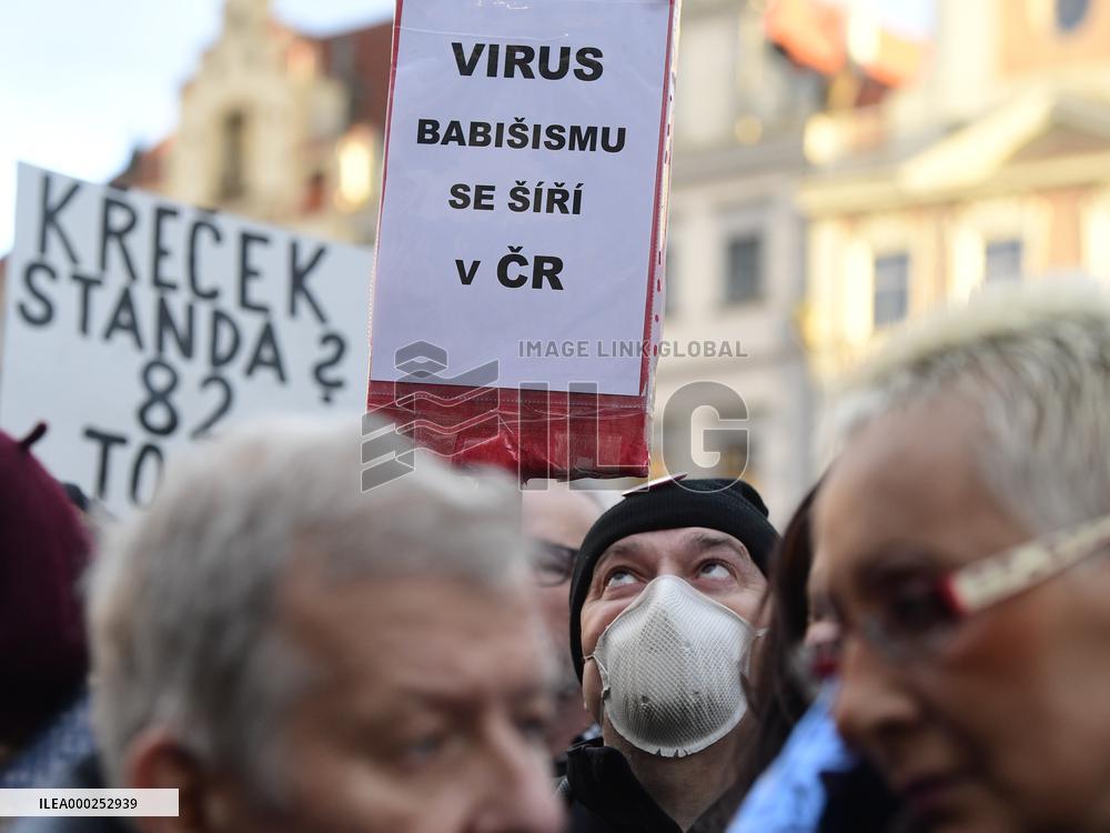protest rally staged by the Million Moments for Democracy in Prague