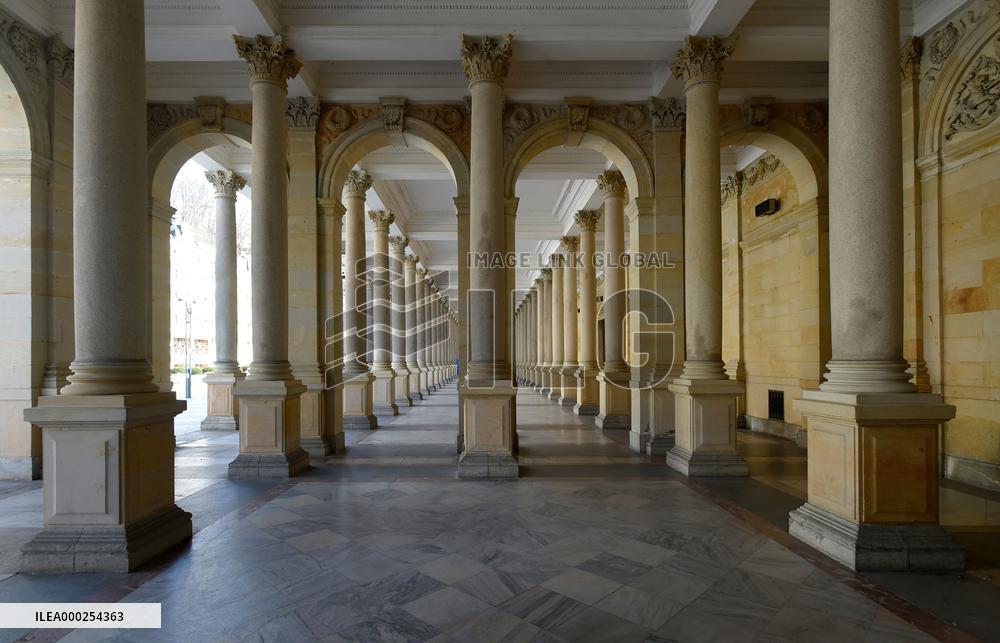 Karlovy Vary, Karlsbad, spa town, empty