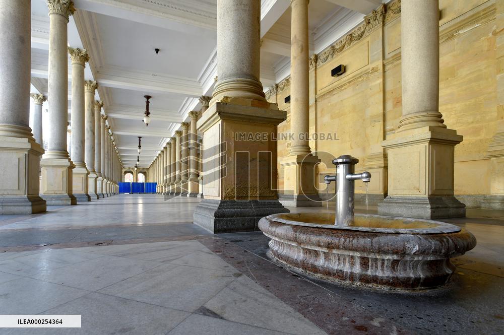 Karlovy Vary, Karlsbad, spa town, empty