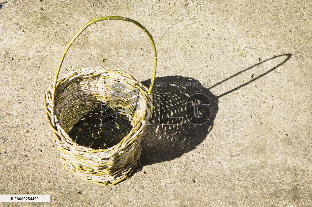 Basket weaving, basketry, basket making, willow rods