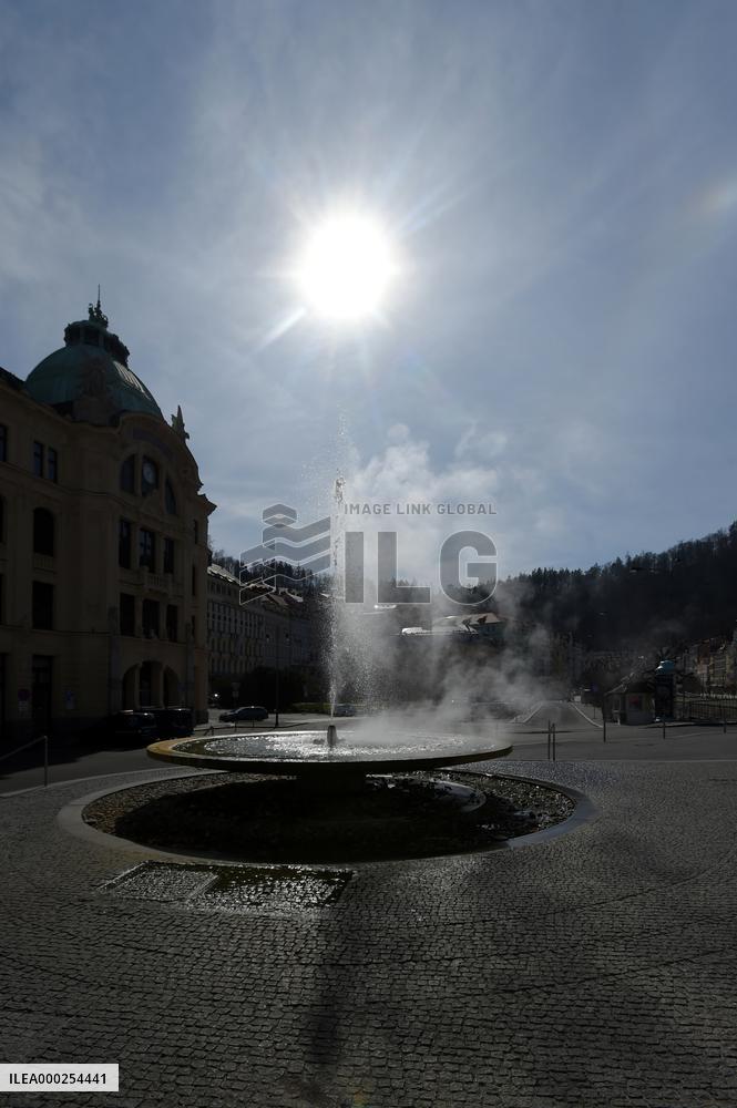 Karlovy Vary, Karlsbad, spa town, empty