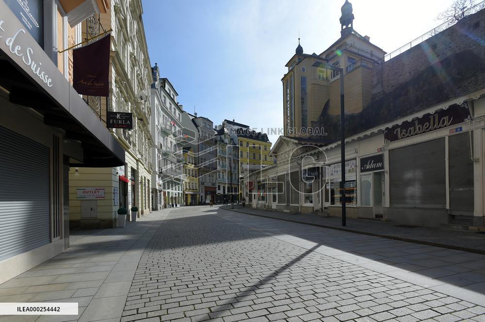 Karlovy Vary, Karlsbad, spa town, empty