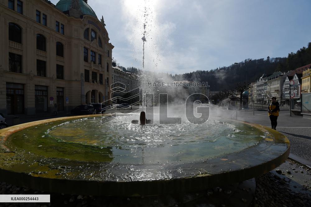 Karlovy Vary, Karlsbad, spa town, empty
