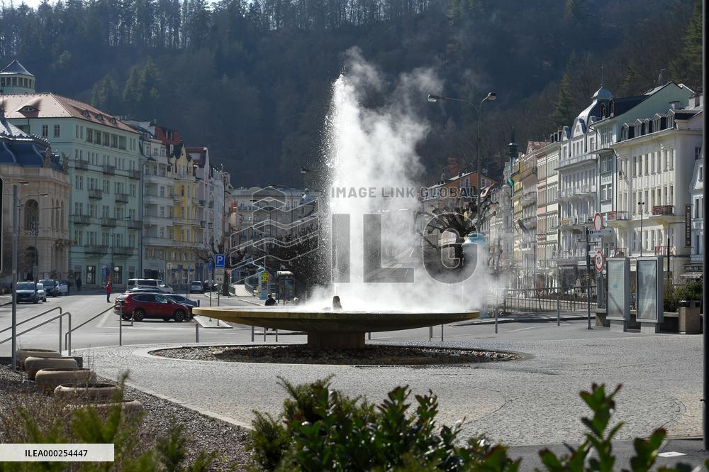 Karlovy Vary, Karlsbad, spa town, empty