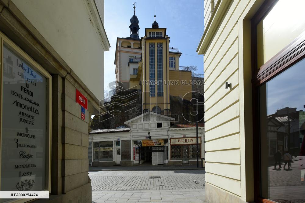 Karlovy Vary, Karlsbad, spa town, empty