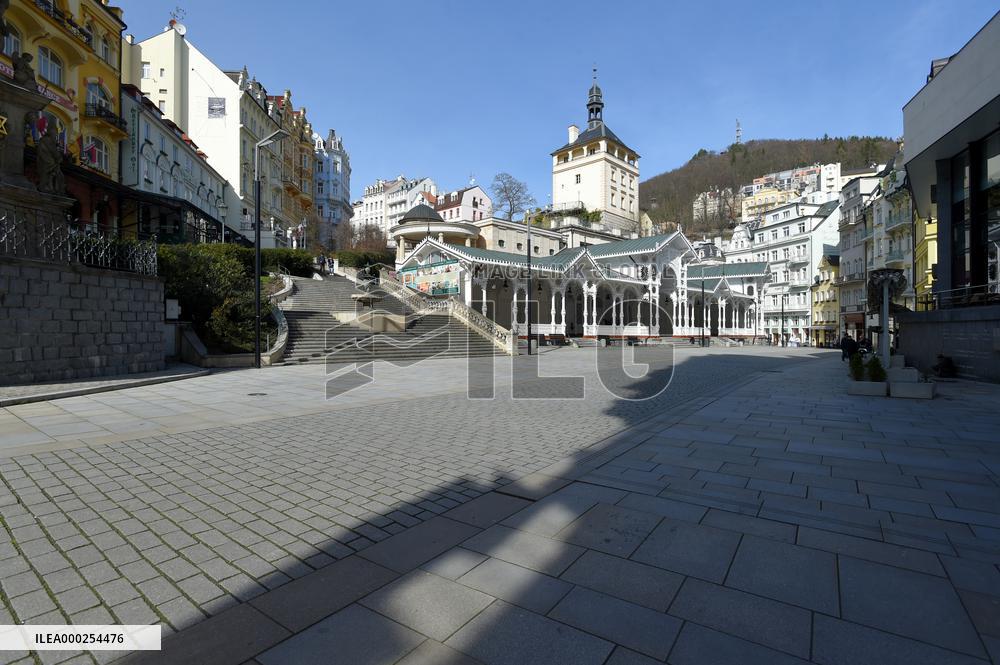 Karlovy Vary, Karlsbad, spa town, empty