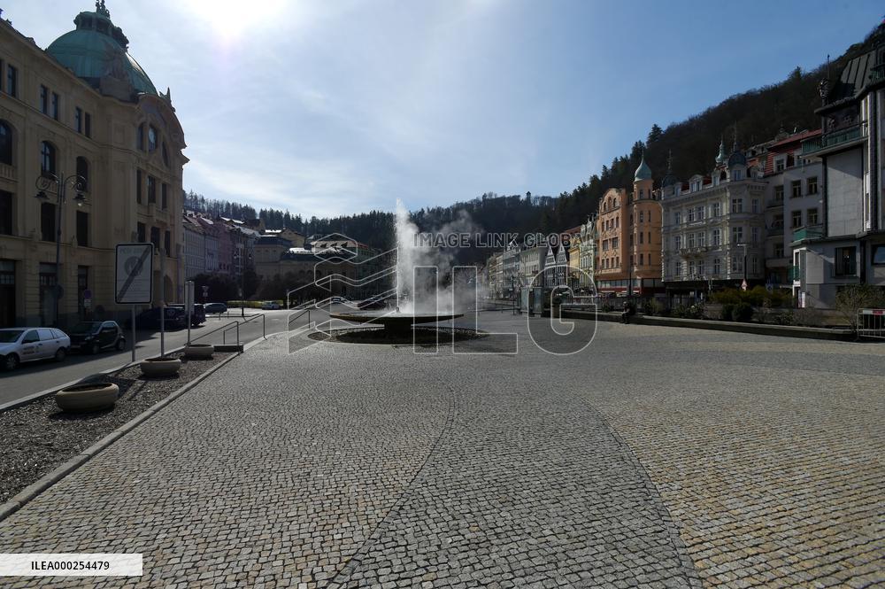 Karlovy Vary, Karlsbad, spa town, empty