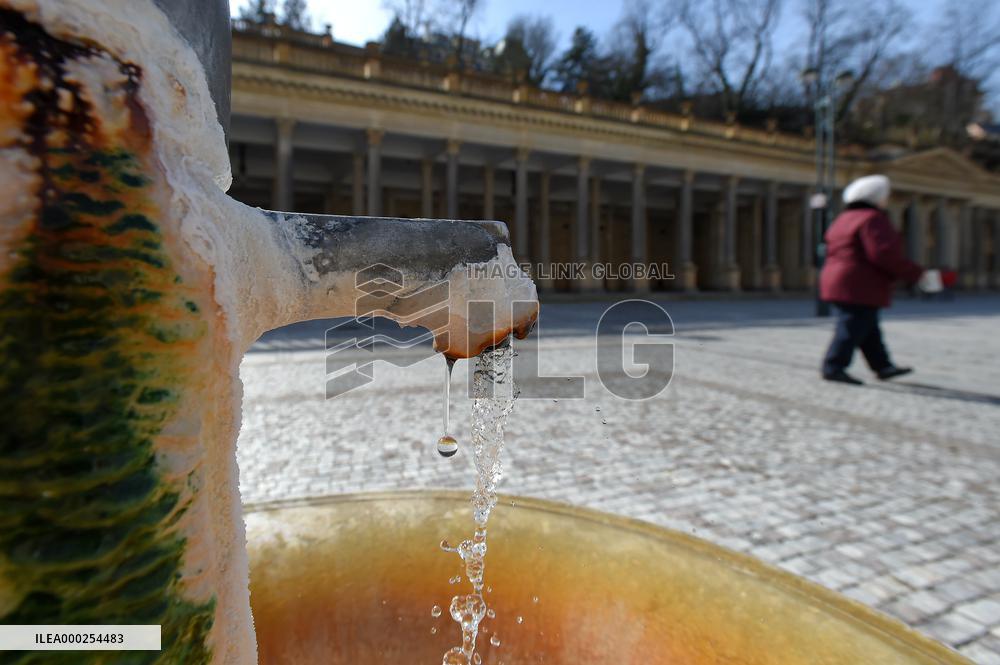 empty Karlovy Vary, Karlsbad, spa town