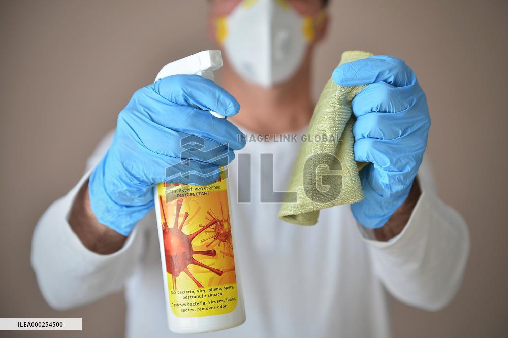 virucidal disinfectant, disinfection, antibacterial, safety gloves