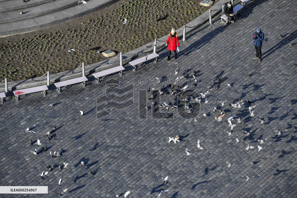 Prague, Old Town Square, coronavirus