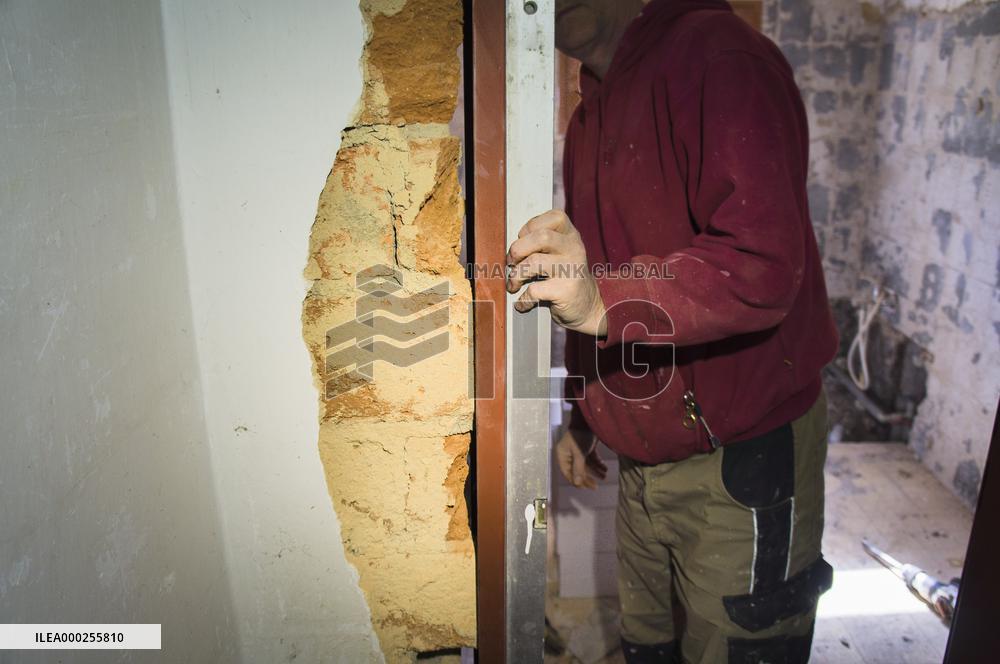 construction site, family house, bathroom, reconstruction, renovation