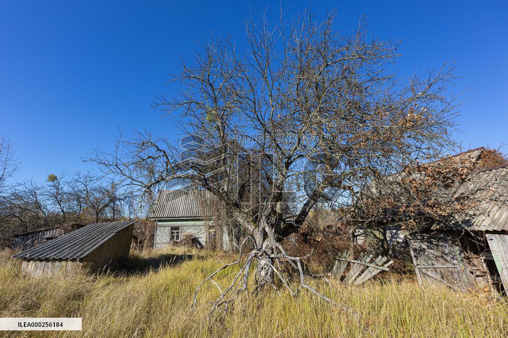 Chernobyl zone, restricted territory, an abandoned village