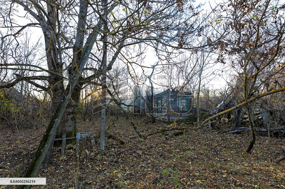 Chernobyl zone, restricted territory, an abandoned village