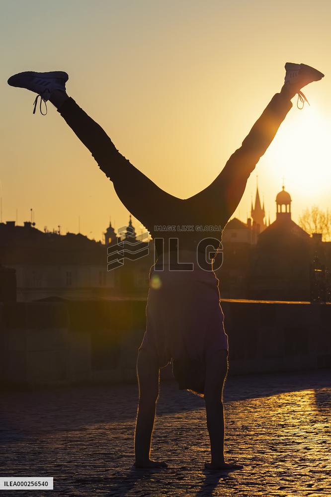 empty Charles Bridge in Prague